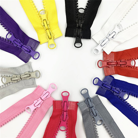 1pcs 80cm 90cm 5# Double Zipper Sliders Plastic Resin Colorful Zipper for Clothes Bag Sewing Supplies Separating Zipper ► Photo 1/1