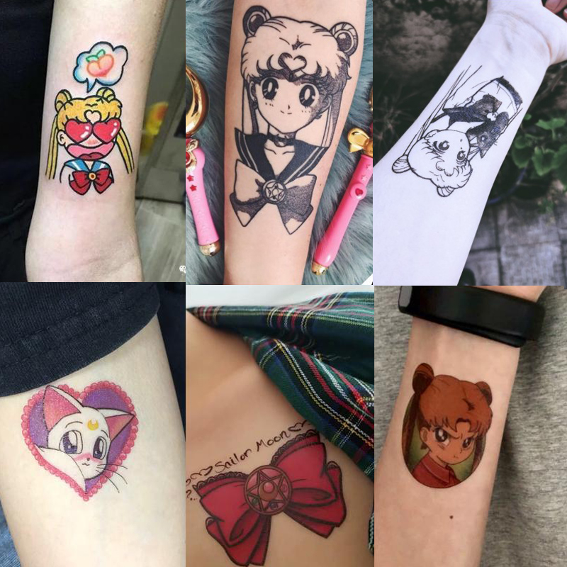 50pcs Sailor Moon Tattoo Sticker Cosplay Props Diy Sticker Women Girls Halloween Accessories Luna Purple Cat Tattoo Price History Review Aliexpress Seller Mh Anime Store Alitools Io