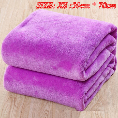 1pcs 50cm * 70cm Soft Warm Solid Warm Micro Plush Fleece Blanket Throw Rug Sofa Bedding ► Photo 1/4