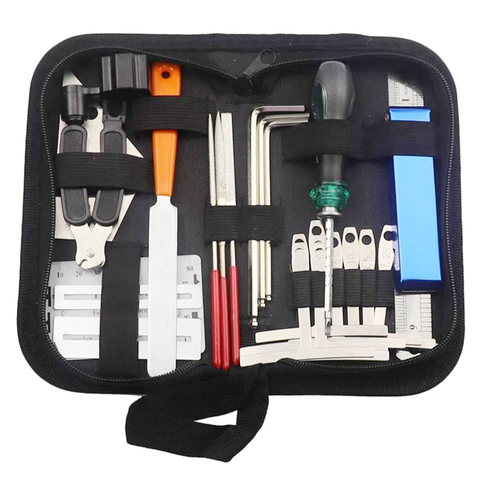 Guitar Maintenance Repair Tool Kit Tools String Organizer String Action Ruler Gauge Measuring Tool Hex Wrench Set Files Fin ► Photo 1/6