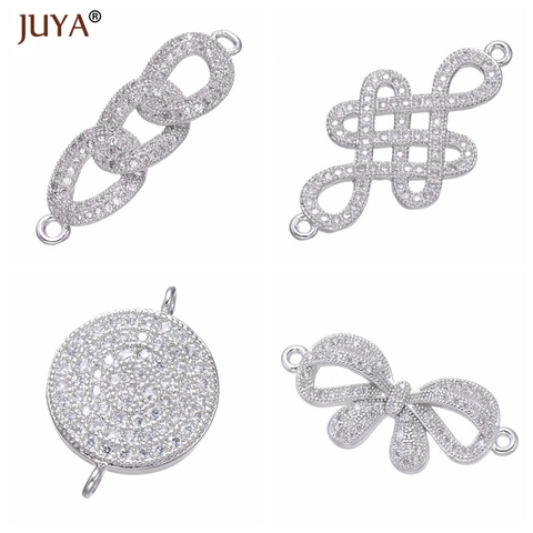 Juya Luxury Series Copper Zircon Connector Accessories For Jewelry Hand made DIY Making Bracelets Necklaces Earrings Charms ► Photo 1/6