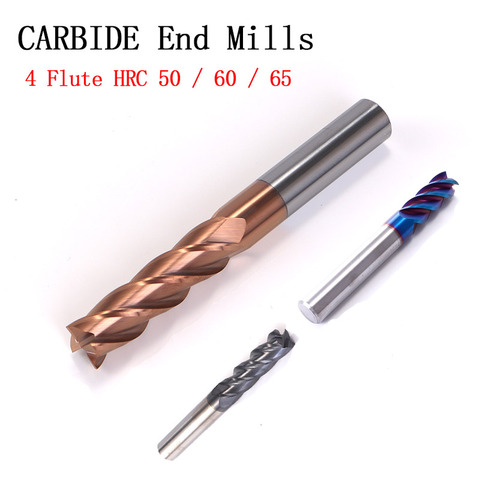1 pcs set Cutting HRC50 HRC60 HRC65 4 Flute 4mm 5mm 6mm 8mm 12mm Alloy Carbide Milling Tungsten Steel Milling Cutter End Milling ► Photo 1/6