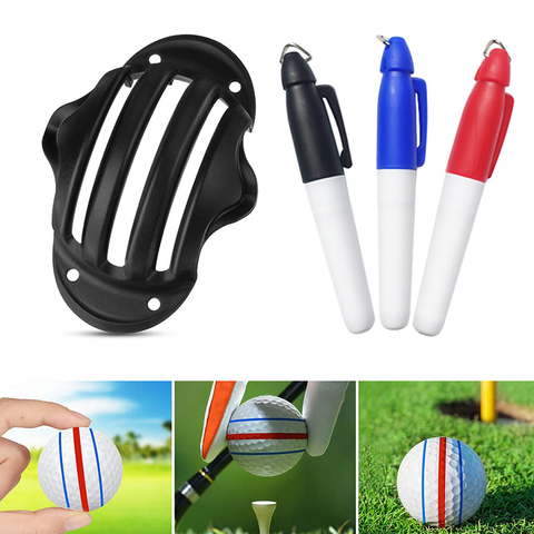 Golf Ball Triple Track 3 Line Alignment Marker Stencil Plastic Golf Ball Line Drawing Tool Professional Golf Putting ► Photo 1/6