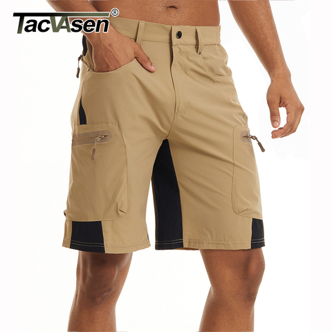 TACVASEN Men Summer Outdoor Shorts Quick Dry Knee Length Hiking Fishing Running Shorts Lightweight Multi-Pockets Workout Shorts ► Photo 1/6