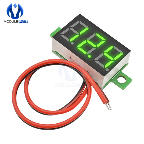 0.36 Inch Mini Digital LED Display Voltmeter Green Panel Voltage Meter DC 4.7~32V 3-Digit Display Adjustment Voltmeter ► Photo 1/6