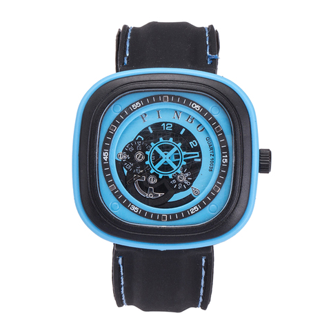 Sport Men's Large Square Dial Silicone Strap Analog Quartz Wrist Watch Decor Mas-culino Fashion Men's Watch Large Dial Militarys ► Photo 1/6