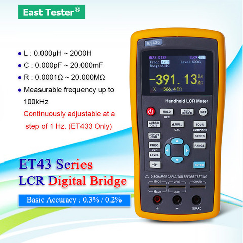 ET430 ET431 ET432 ET433 handheld Capacitance meter LCR Meter DCR mode insolution resistance meter with 2.8”TFT LCD screen ► Photo 1/6
