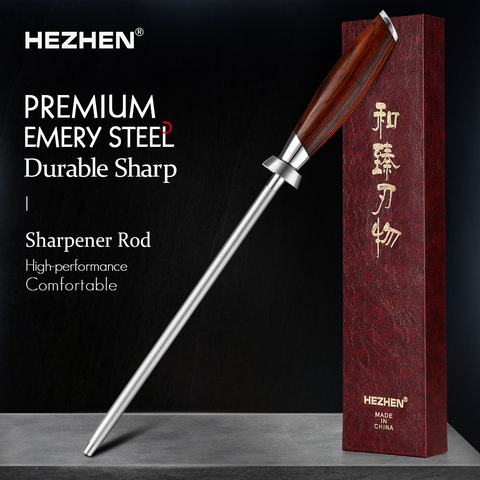 HEZHEN Emery Sharpener Rod Professional Kitchen Accessories Home Use Knife Grinder High Carbon Stainless Steel Sharpener ► Photo 1/6