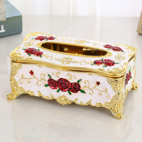 High-end Napkin Box Gold Silver European Tissue Box for Living Room Bedroom Home Storage Accessories ► Photo 1/6