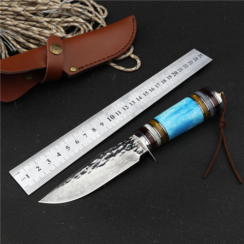 Damascus knife EDC hunting survival tactical fixed blade knife utility tool CSGO outdoor camping knives military pocket knifes ► Photo 1/6