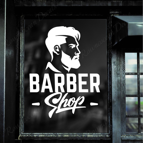 Barber Shop Wall Stickers Vinyl Hairstylist Barbershop Hair Salon Window Decals Removable Self Adhesive Murals Wallpaper 4549 ► Photo 1/5