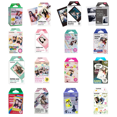 Buy Online Fuji Fujifilm Instax Mini 9 8 Film White Monochrome Colourful Edge Fims For Instax Camera Mini 8 9 7s Photo Paper Alitools