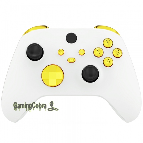 Chrome Gold Replacement Buttons LB RB LT RT Bumpers Triggers D-pad ABXY Start Back Keys for X-box Series X/S Controller ► Photo 1/6