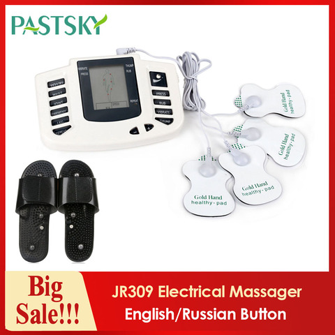 JR309 EMS Electronic Tens Acupuncture Body Back Neck Massage Pulse Muscle Pain Relief Therapy Machine English Russian Version ► Photo 1/6