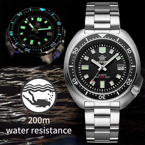 Waterproof automatic watch men Sapphire Crystal Stainless Steel NH35 Automatic Mechanical Men's watch 1970 Abalone Dive Watch ► Photo 1/6