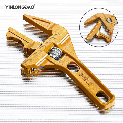 Multi-function Adjustable Wrench Aluminium Alloy large Open Wrench Universal Spanner Repair Tool for Water Pipe Screw Bathroom ► Photo 1/6