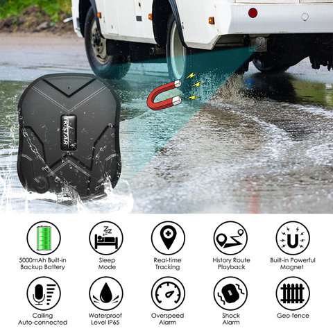 TKSTAR Car GPS Tracker TK905 Vehicle Tracker GPS Locator Waterproof Magnet Standby 90Days Real Time Lifetime Free Tracking ► Photo 1/5