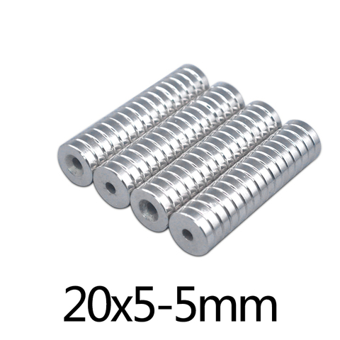 2~150PCS 20x5-5mm N35 Minor Super Powerful Magnet 20*5 mm Hole 5mm Round Countersunk Magnetic Neodymium Disc Magnets 20*5-5mm ► Photo 1/3