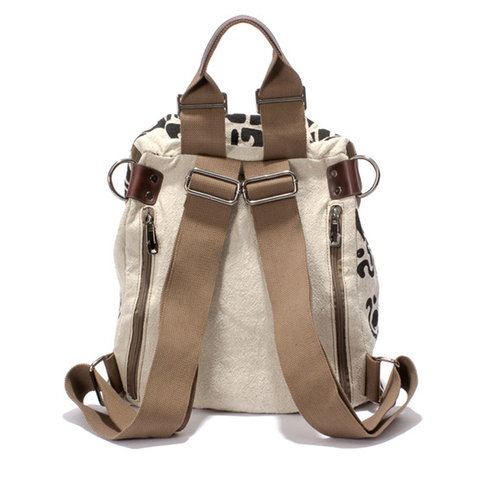 2022 new linen women's backpack art style cotton linen women's bag Retro British style  canvas ► Photo 1/1