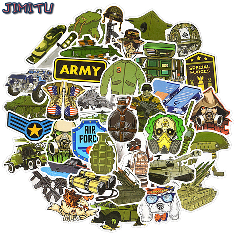 50 PCS Military Graffiti Sticker Pack Cool Soldier Car Stickers and Decals Vinyl DIY Laptop Skateboard Phone Case Motor for Boys ► Photo 1/6