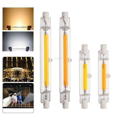 Super Bright Dimmable LED R7S Glass Tube COB Bulb Ceramics 78MM 118MM 15W 20W 30W 40W Replace Halogen Lamp ► Photo 1/6