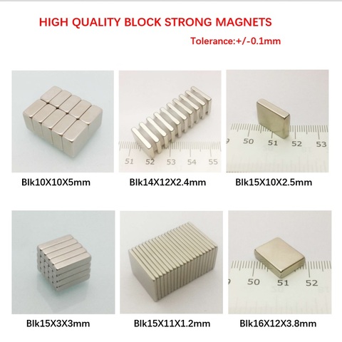 Super Strong N52 Neodymium Magnet N52 Bulk Useful Strip Block Bar fridge Magnets Rare Earth Permanent Magnetic imanes Materials ► Photo 1/6