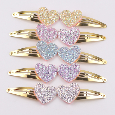 10pcs/lot Small Size Girls Hairclips Glitter Heart  Birthday Gift Baby Girls Hair Accessories Kids  Hair Clip For Children ► Photo 1/6