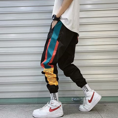 2022 New Hip Hop Streetwear Joggers Pants Men Casual Cargo Pant Trousers High Street Elastic Waist Harem Pant Man ► Photo 1/6