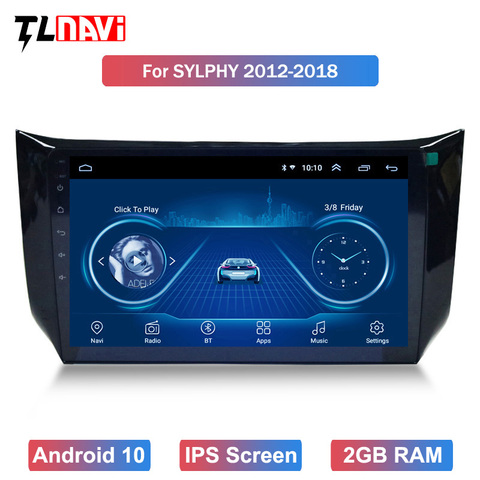 Android 10 car dvd player for 1Nissan Sylphy B17 Sentra 12 2013 2014 2015 2016 2017 2022 auto gps navigation stereo ► Photo 1/6