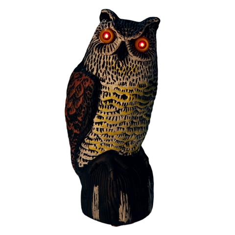 Simulation Solar Power OWL To Scare Birds Scarecrow Fake Horned Owl Decoy Panel Blink Vocal Pest Repellent Ornament Garden Tools ► Photo 1/6