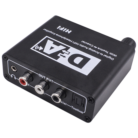 Hifi DAC Digital to Analog Audio Converter Amplifier Decoder RCA 3.5mm Headphone Amplifier Toslink Optical Coaxial Output ► Photo 1/6