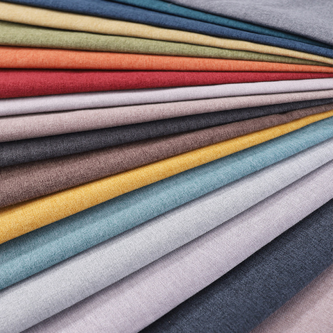 Linen fabric textile fabrics Solid fabric for sofa furniture Plain upholstery fabric ► Photo 1/6