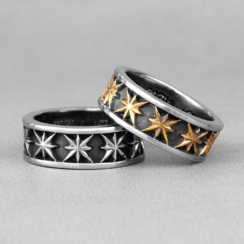 Anise Star Maple Leaf Retro Stainless Steel Mens Rings Punk Simple for Male Boyfriend Biker Jewelry Creativity Gift Wholesale ► Photo 1/6