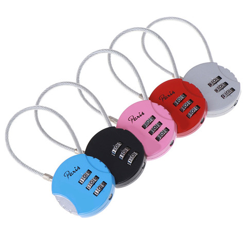 3 Dial Digit Password Combination Padlock Suitcase Luggage Metal Code Lock Mini Coded Keyed Anti-Theft Locks 3.7*9cm ► Photo 1/6