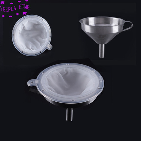 stainless steel funnel and fruit milk traditional Chinese medicine oil white wine boiled water 200 300 400 450 mesh nylon filter ► Photo 1/6
