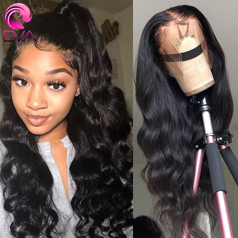 Eva 13x6 Lace Front Human Hair Wigs Body Wave 370 Lace Frontal Wig Pre Plucked With Baby Hair Fake Scalp Wig Brazilian Remy Hair ► Photo 1/6