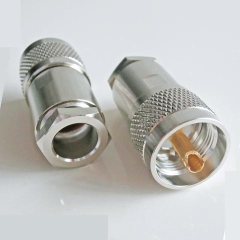 Connector Socket PL259 SO239 SO-239 UHF Male Clamp For RG8 RG165 RG213 LMR400 7D-FB SYV-50-7 Cable Brass RF Coaxial Adapter ► Photo 1/6