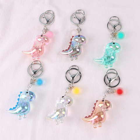 Fashion Cartoon Dinosaur Keychain Cute Animal Doll Pendant Keyring Car Bag Key Chain for Women Couple Keyfob Gift ► Photo 1/6