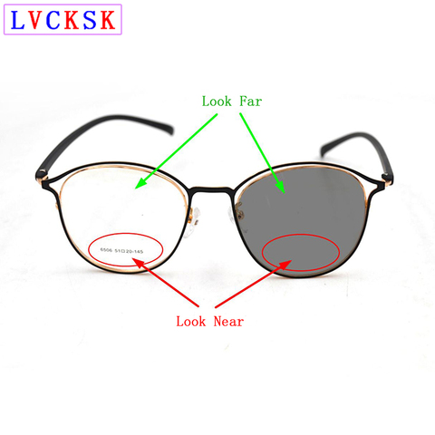 Fashion Women Photochromic Bifocals Reading Glasses magnifier Men Look Near Far Presbyopia Sunglasses Double Eyebrow TR90 Leg N5 ► Photo 1/6