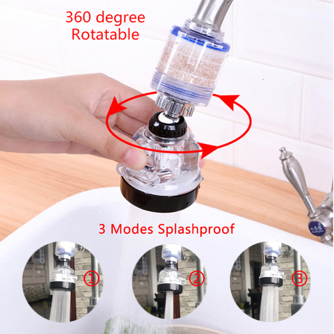 ZhangJi VIP Link 360 Rotating Splashproof Chlorine Removal Filter Aerator Sink Head Water Purify Faucet 3 Mode Water Saving ► Photo 1/6