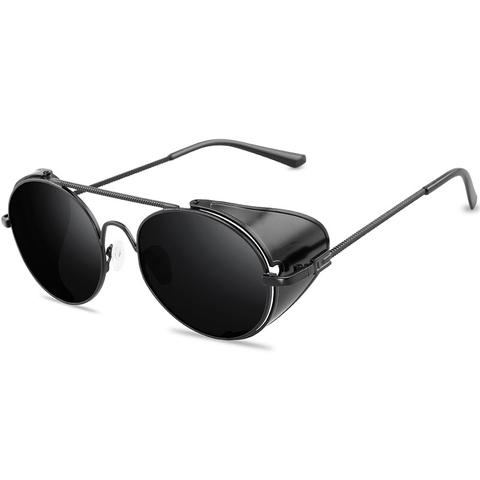 Retro gothic Steampunk Style Round Metal Frame Sunglasses Men Women luxury Brand Designer Shields Lens Sun Glasses Gafas de Sol ► Photo 1/6