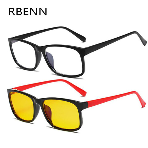 RBENN Anti Blue Rays Glasses Women Men Computer Gaming Eyeglasses Yellow Lense Anti Blue Light Eyewear Prescription Frame ► Photo 1/6