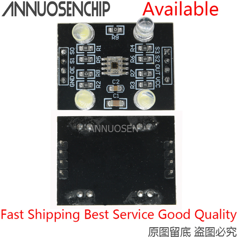 TCS230 TCS3200 Color Sensor Color Recognition Module for Arduino DC 3V-5V White LED Lights Connect Microcontroller ► Photo 1/4