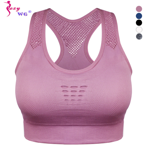 SEXYWG Top Athletic Running Sports Bra Yoga Brassiere Workout Gym Fitness Women Seamless High Impact Padded Underwear Vest Tanks ► Photo 1/6