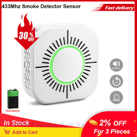 eWeLink 433Mhz RF Smoke Detector Sensor Wireless Smoke Fire Alarm Sensor Work with SONOFF RF Bridge Smart Home Alarm Security ► Photo 1/6