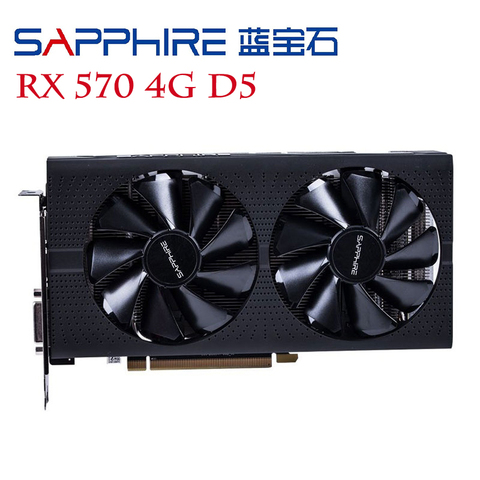 SAPPHIRE RX 570 4GB D5 Graphics Cards 256Bit GDDR5 Video Card For AMD RX 500 Series Radeon RX570 4GB DisplayPort HDMI DVI Used ► Photo 1/6