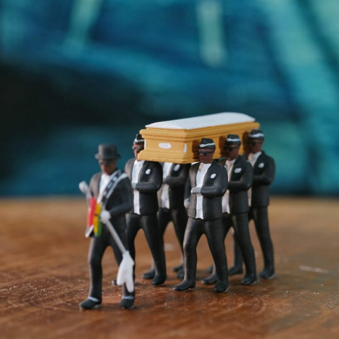 Cosplay Ghana Dancing Pallbearers Coffin Dance Figure Action Funeral Dancing Team Display Funny Accessories ► Photo 1/6