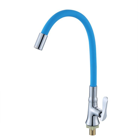 New Arrival Silica Gel Nose Any Direction Rotation Kitchen Faucet Single Cold Water Tap ► Photo 1/6