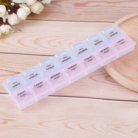 14 Grids 7 Days Weekly Pill Case Medicine Tablet Dispenser Organizer Pill Box Weekly Splitters Pill Storage Container ► Photo 1/6