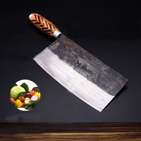 Liang Da Handmade Chinese Kitchen Knives High Carbon Forged Kitchen Cleaver Wood Handle Slicing Knife Traditional Cooking Tools ► Photo 1/6